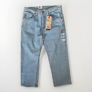 NWT Levis 505 Regular 30x24 (Tagged 32x30) Light Wash Straight Leg Denim Jeans